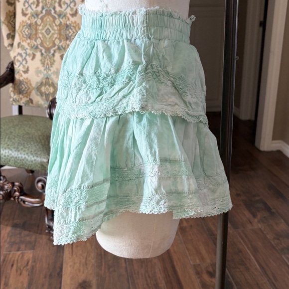 Mint Green Ruffled Women's Skirt - Picture 3 of 4